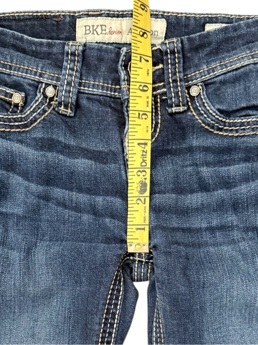 BKE Addison Low Rise Jeans Women’s 25 Dark Wash Whispering Stretch Thick Stitch - Picture 11 of 15